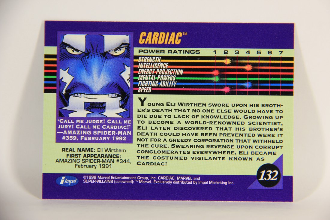 1992 Marvel Universe Series 3 Trading Card #132 Cardiac ENG L011995