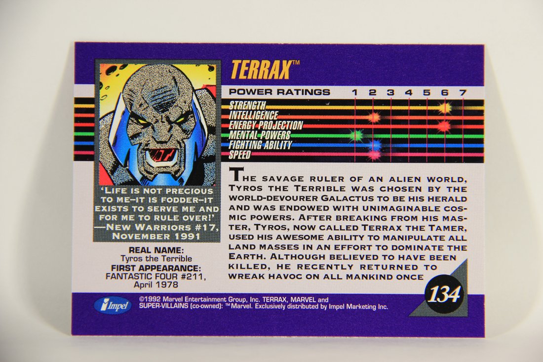 1992 Marvel Universe Series 3 Trading Card #134 Terrax ENG L011997