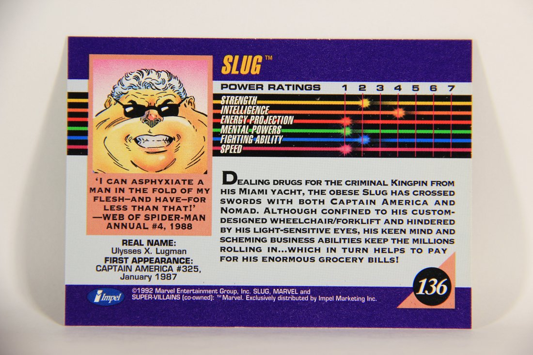1992 Marvel Universe Series 3 Trading Card #136 Slug ENG L011999