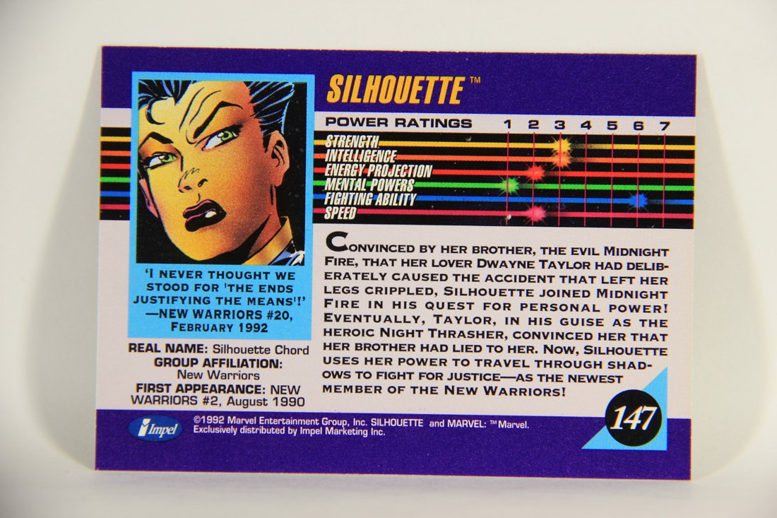 1992 Marvel Universe Series 3 Trading Card #147 Silhouette ENG L012010