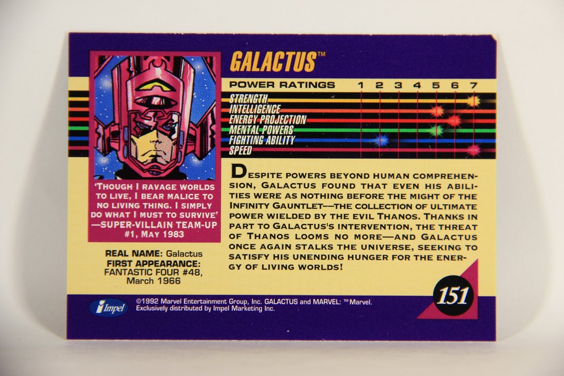 1992 Marvel Universe Series 3 Trading Card #151 Galactus ENG L012014