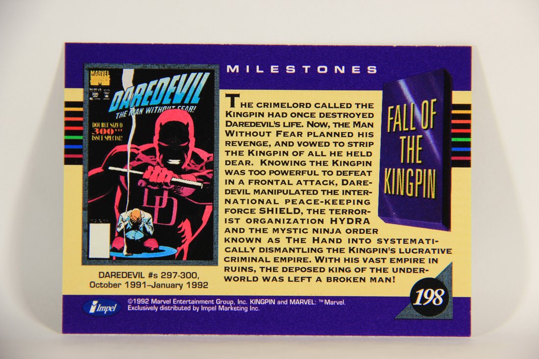 1992 Marvel Universe Series 3 Trading Card #198 Fall Of The Kingpin ENG L012059