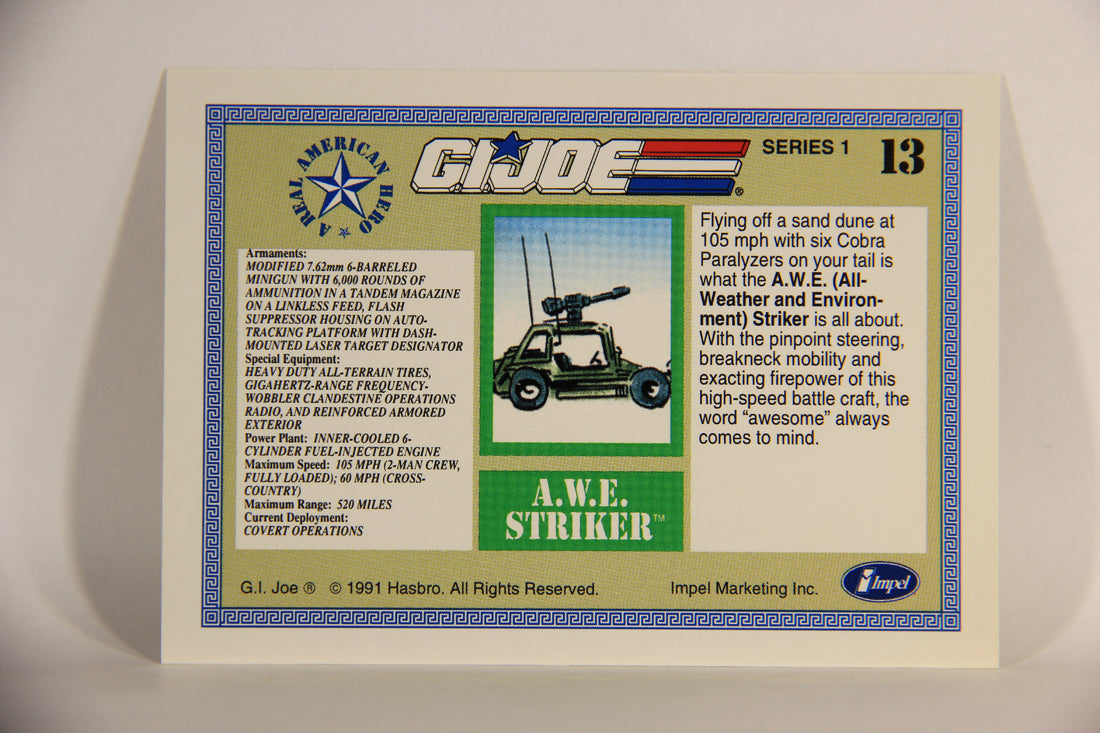 GI Joe 1991 Impel Trading Card #13 A.W.E. Striker ENG L012234