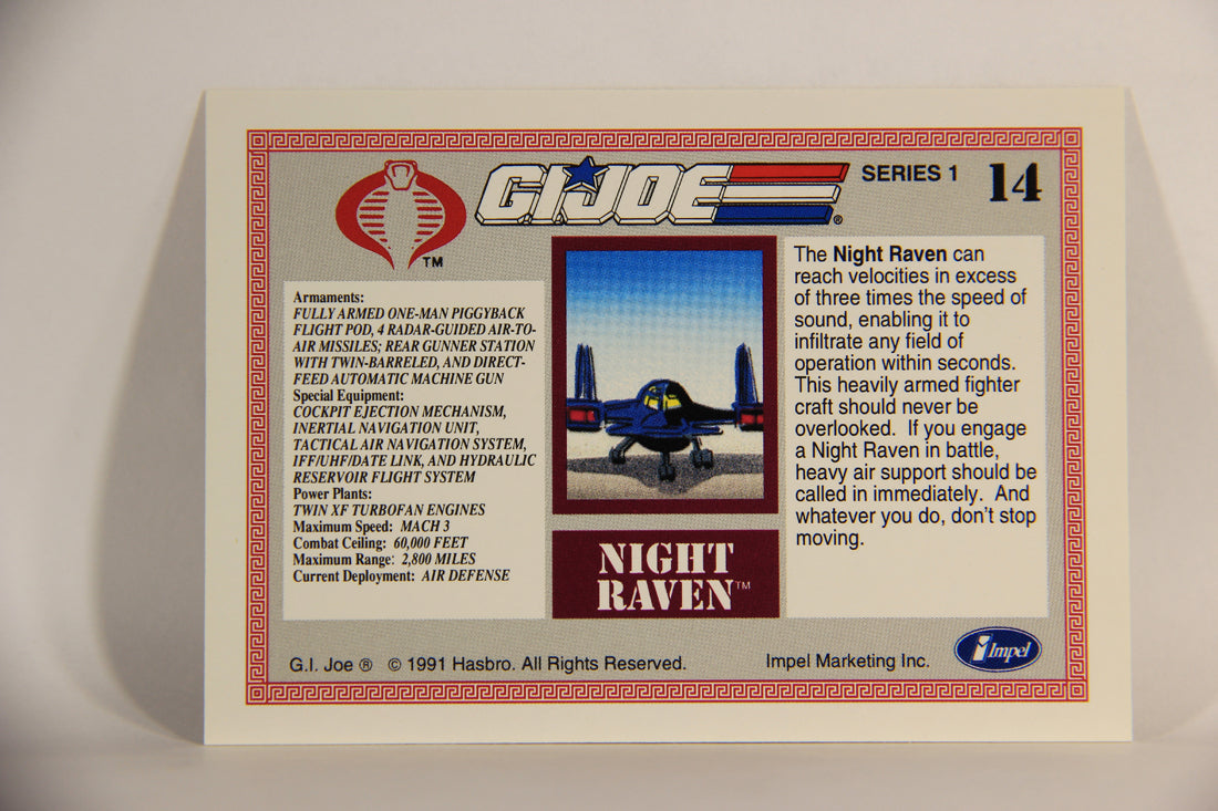 GI Joe 1991 Impel Trading Card #14 Night Raven ENG L012235