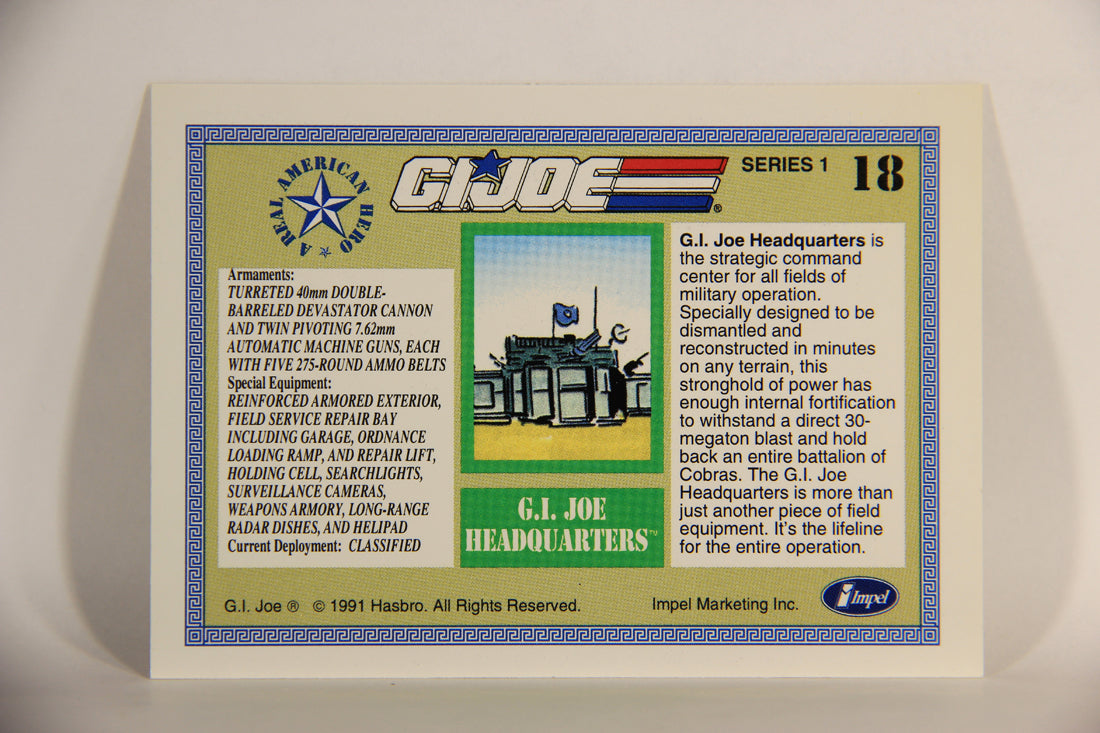 GI Joe 1991 Impel Trading Card #18 GI Joe Headquarters ENG L012239