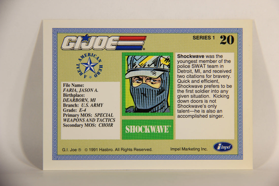 GI Joe 1991 Impel Trading Card #20 Shockwave ENG L012241
