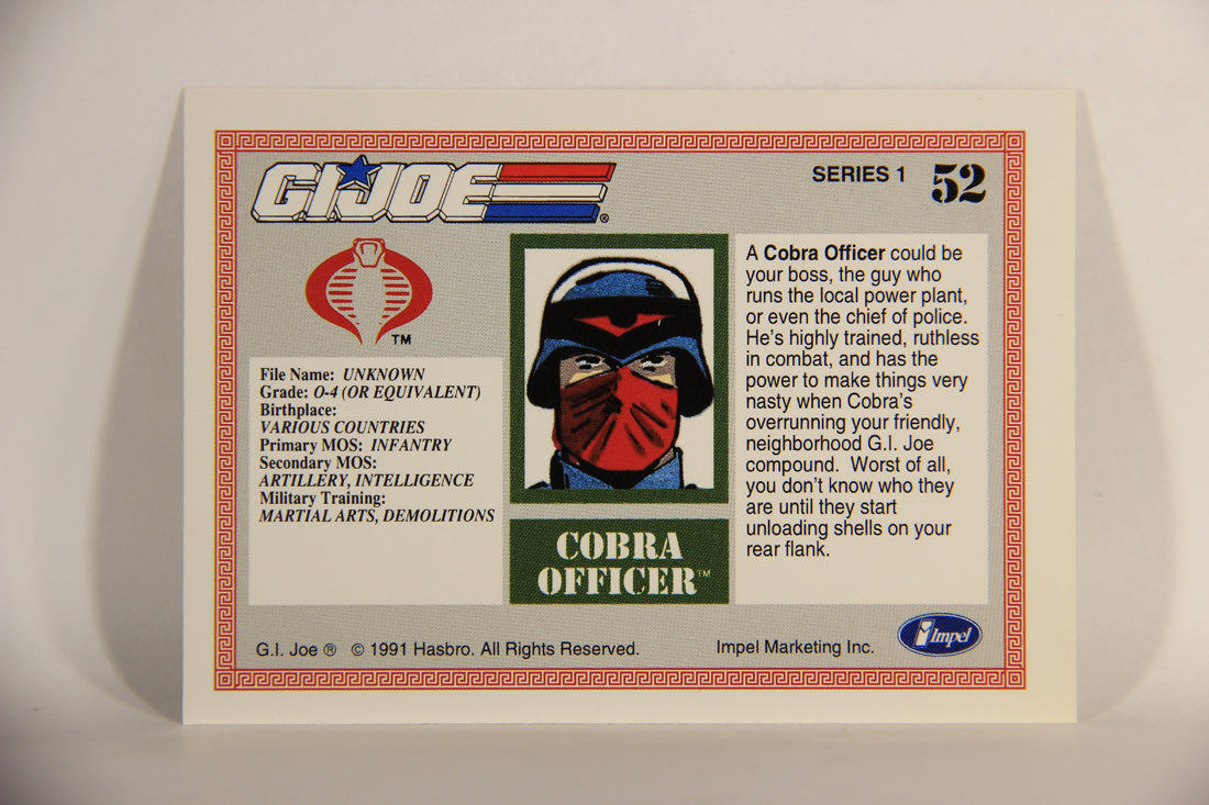 GI Joe 1991 Impel Trading Card #52 Cobra Officer ENG L012273