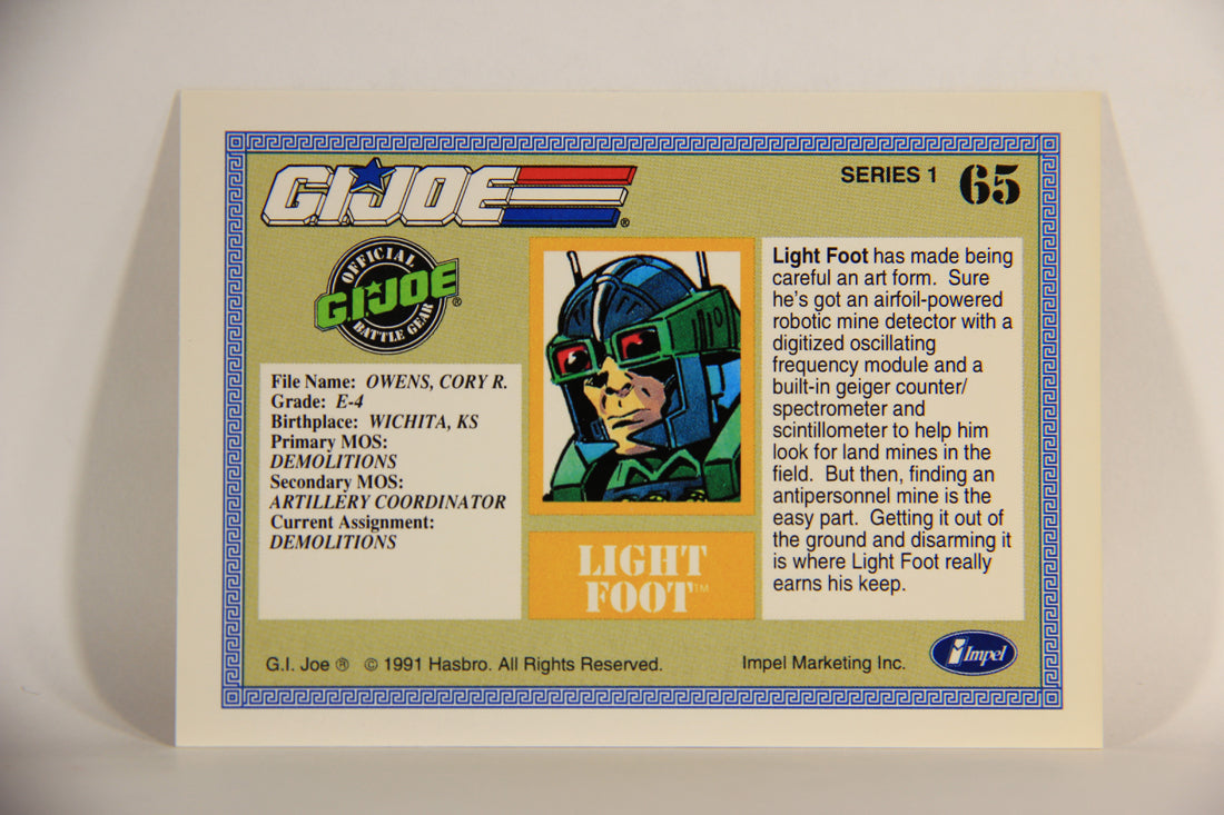 GI Joe 1991 Impel Trading Card #65 Light Foot ENG L012286