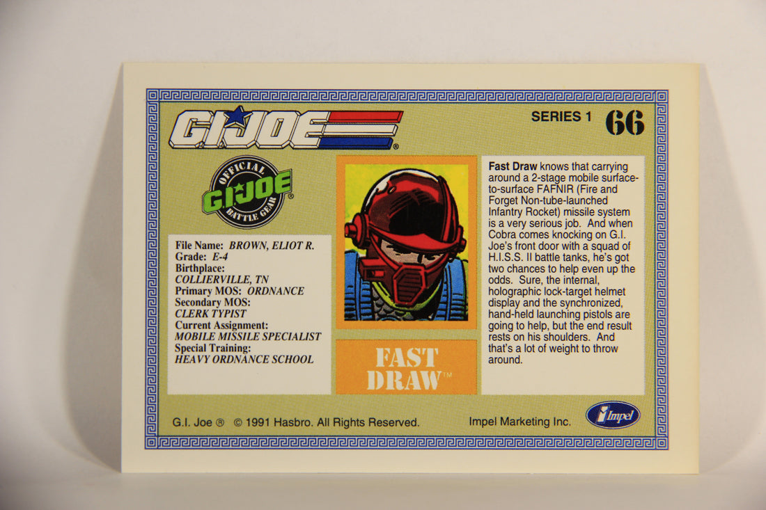 GI Joe 1991 Impel Trading Card #66 Fast Draw ENG L012287