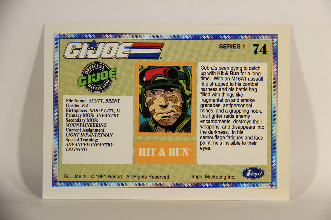 GI Joe 1991 Impel Trading Card #74 Hit & Run ENG L012295