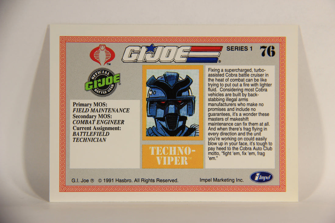 GI Joe 1991 Impel Trading Card #76 Techno-Viper ENG L012297