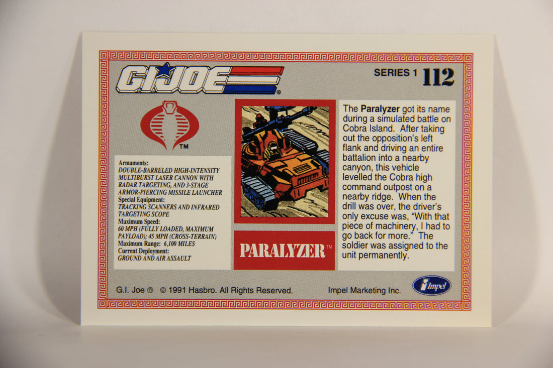 GI Joe 1991 Impel Trading Card #112 Paralyzer ENG L012333