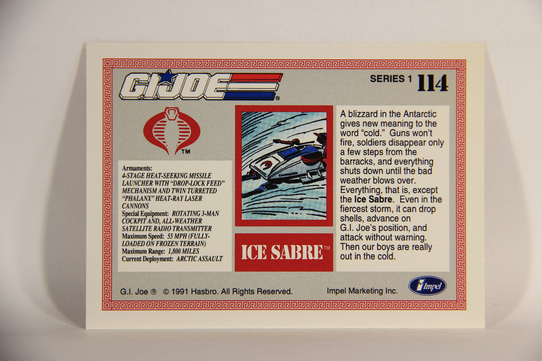 GI Joe 1991 Impel Trading Card #114 Ice Sabre ENG L012335