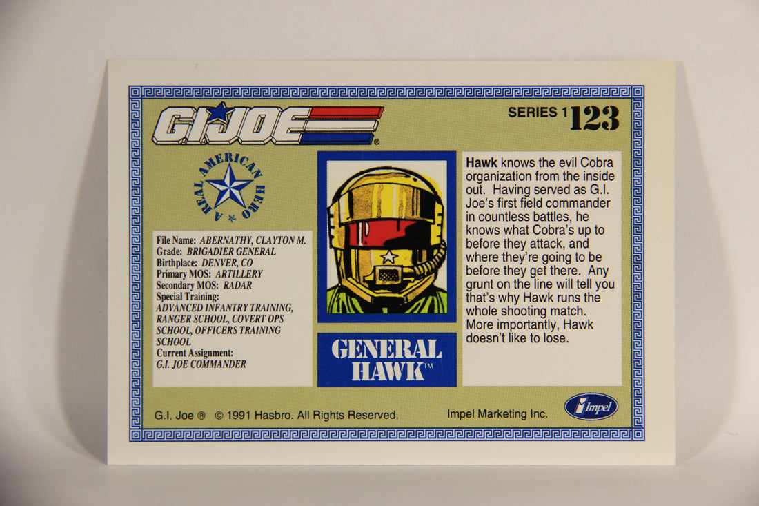 GI Joe 1991 Impel Trading Card #123 General Hawk ENG L012344