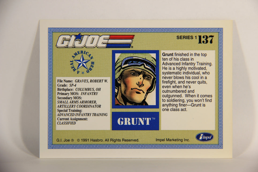 GI Joe 1991 Impel Trading Card #137 Grunt ENG L012358