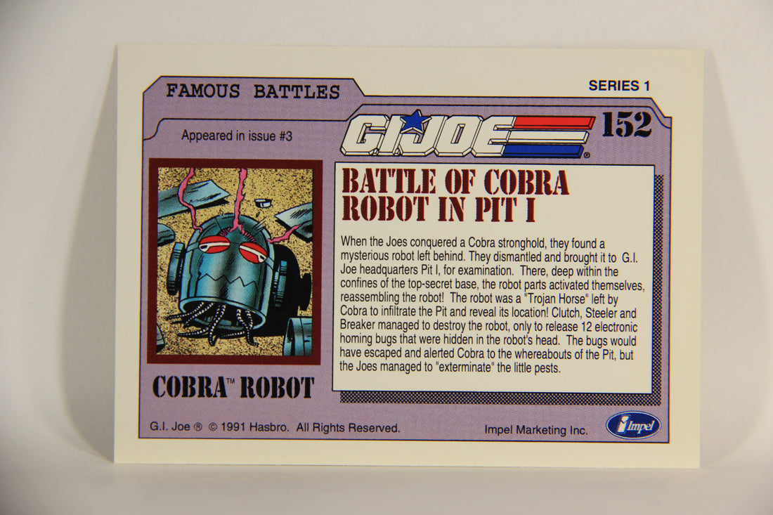 GI Joe 1991 Impel Trading Card #152 Battle Of Cobra Robot In Pit I ENG L012373