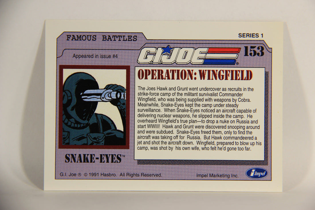 GI Joe 1991 Impel Trading Card #153 Operation Wingfield ENG L012374