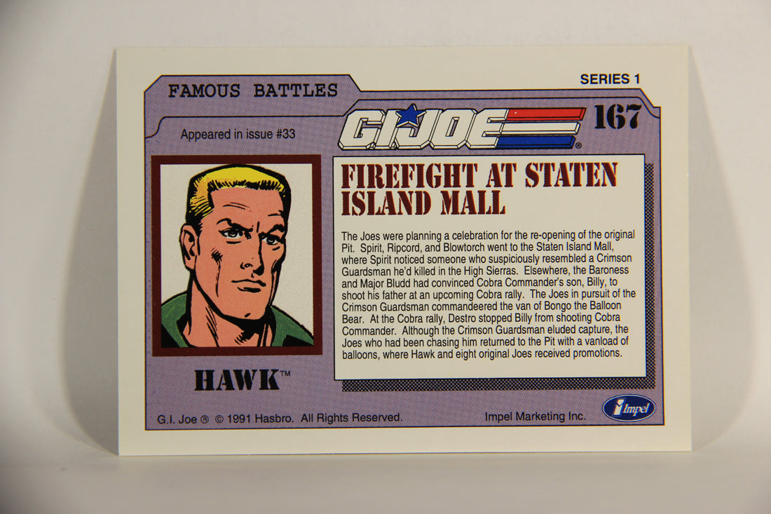 GI Joe 1991 Impel Trading Card #167 Firefight At Staten Island Mall ENG L012388