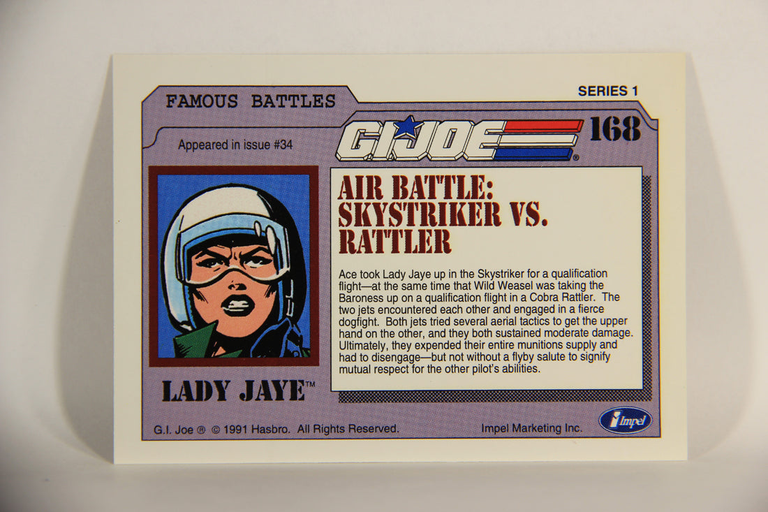 GI Joe 1991 Impel Trading Card #168 Air Battle Skystriker Vs Rattler ENG L012389