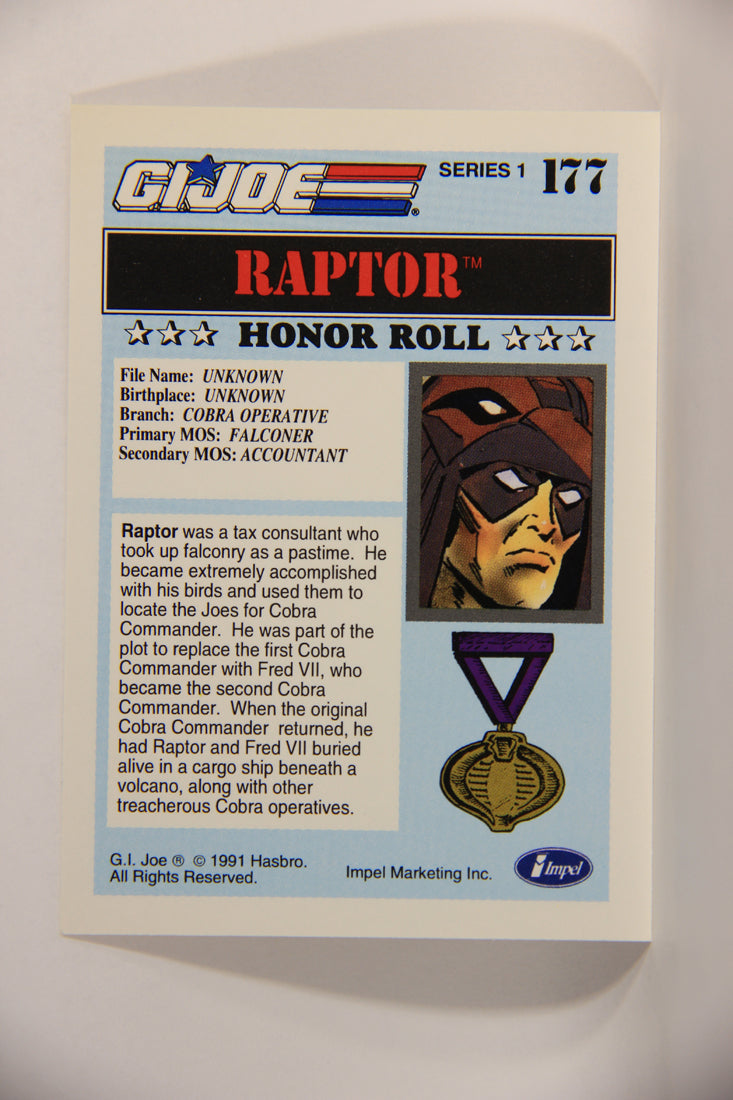 GI Joe 1991 Impel Trading Card #177 Raptor ENG L012398