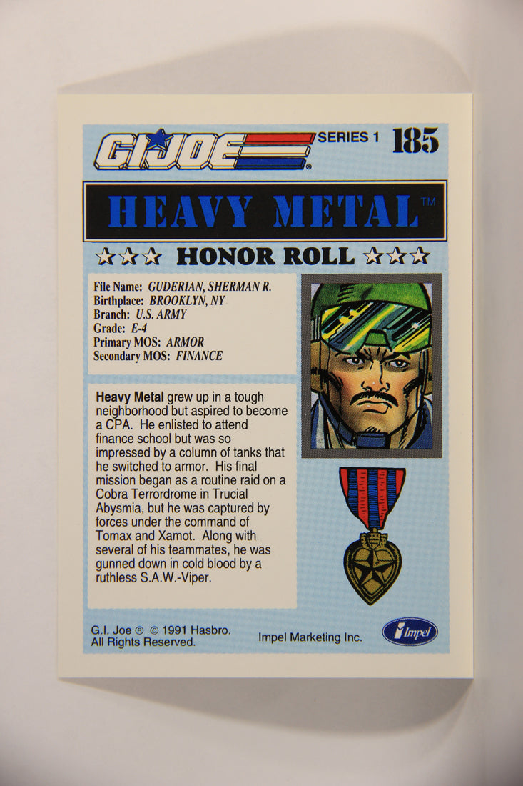 GI Joe 1991 Impel Trading Card #185 Heavy Metal ENG L012406