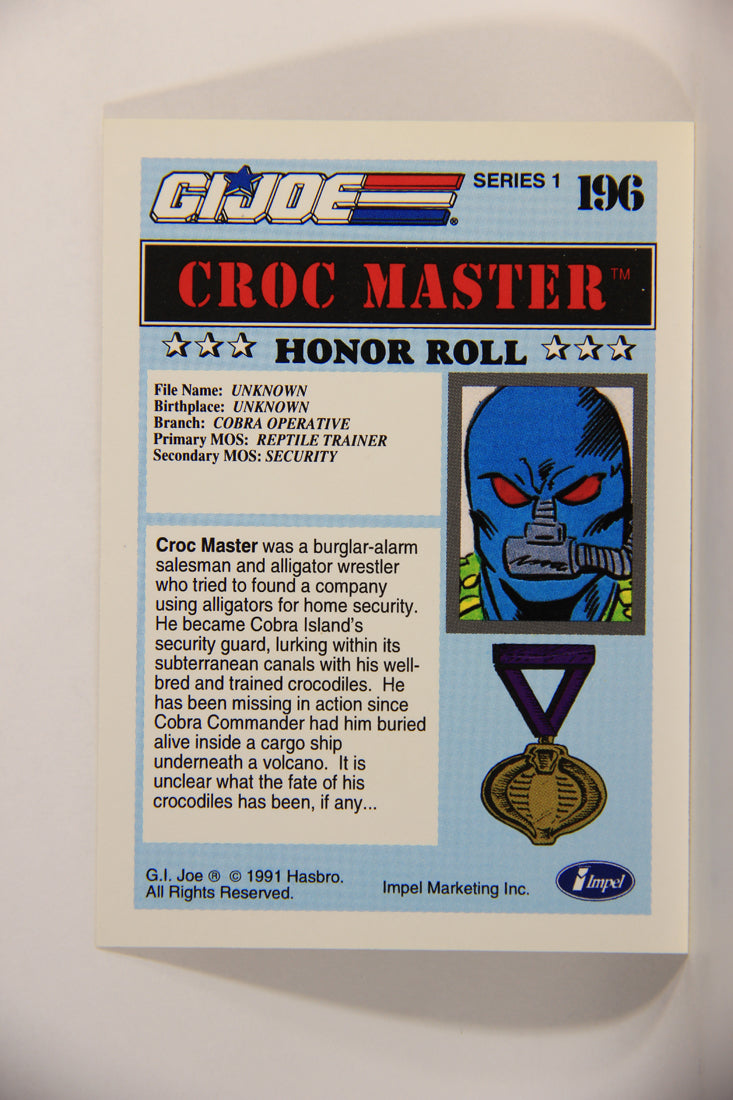 GI Joe 1991 Impel Trading Card #196 Croc Master ENG L012417