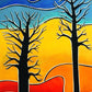 Guit-Trees By Artist JOB Art Print Blank Greeting Card Artwork L012504