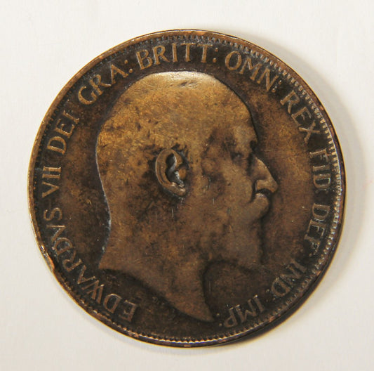 1902 Great Britain One Penny King Edward VII - Large Penny Coin L012541