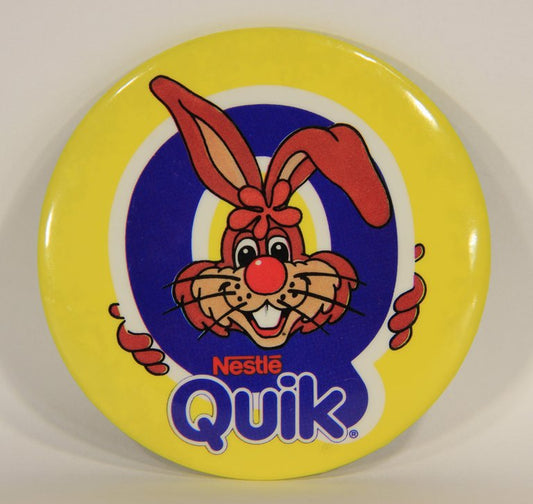 Nesquik Bunny Quicky Vintage Pinback Button Nestle Quick Canada L012564