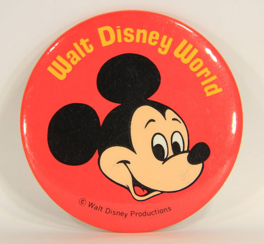 Mickey Mouse Walt Disney World Vintage Pinback Button L012570
