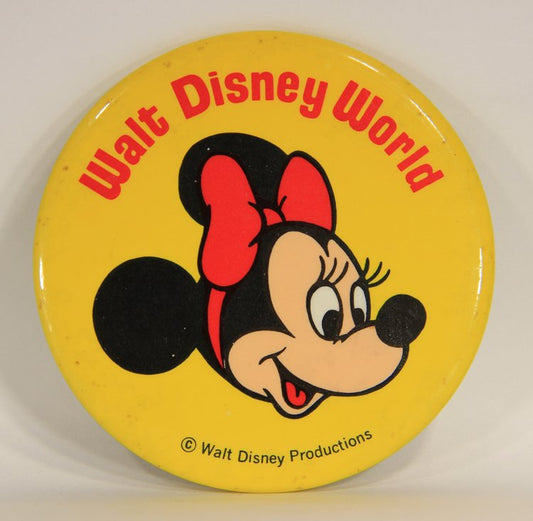 Minnie Mouse Walt Disney World Vintage Pinback Button L012571
