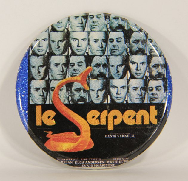 The Serpent Pinback Button Vintage 1973 Movie French Title Le Serpent L012582