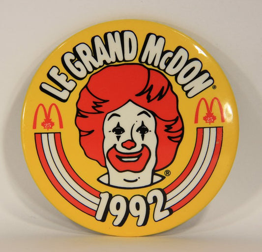 McDonalds McHappy Day 1992 Vintage Pinback Button French Canada L012588