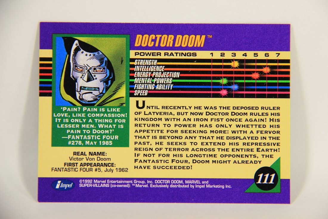 1992 Marvel Universe Series 3 Trading Card #111 Doctor Doom ENG L012667