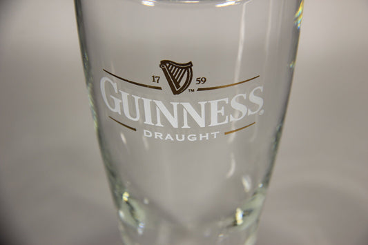 Guinness Draught Beer Pilsner Glass Ireland Harp Logo L012965