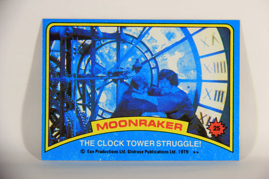 Moonraker James Bond 1979 Trading Card #25 The Clock Tower Struggle L013091