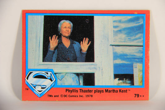 Superman The Movie 1978 Trading Card #79 Phyllis Thaxter Plays Martha Kent L013167