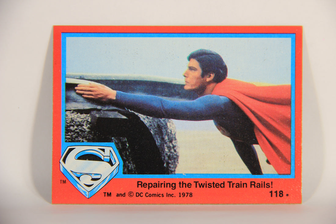 Superman The Movie 1978 Trading Card #118 Repairing The Twisted Train Rails L013206