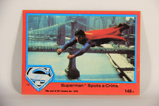 Superman The Movie 1978 Trading Card #148 Superman Spots A Crime L013236