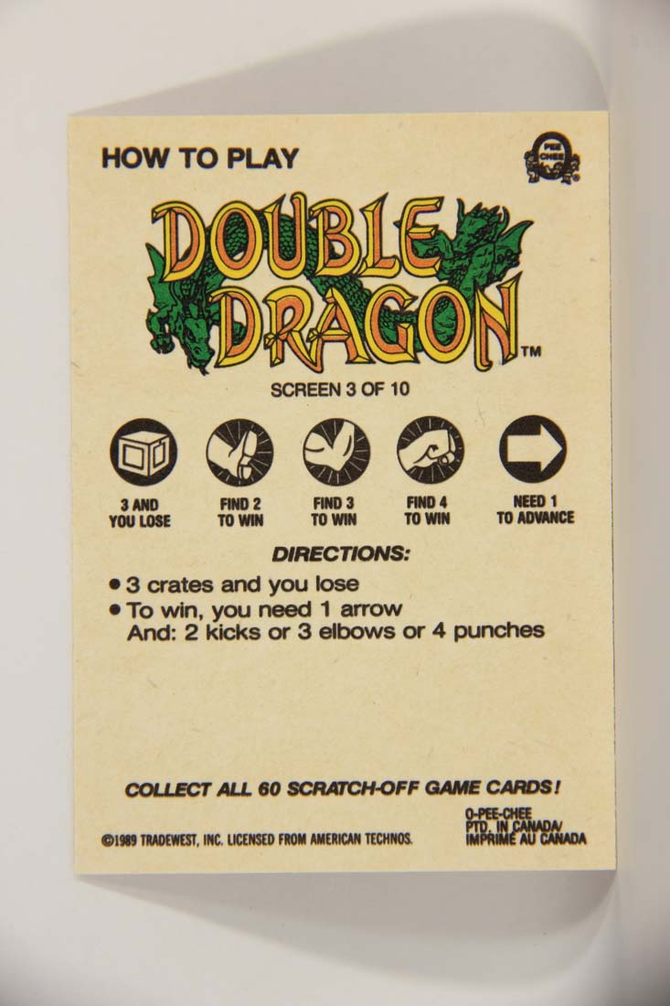 Nintendo Double Dragon 1989 Scratch-Off Card Screen #3 Of 10 ENG L013451
