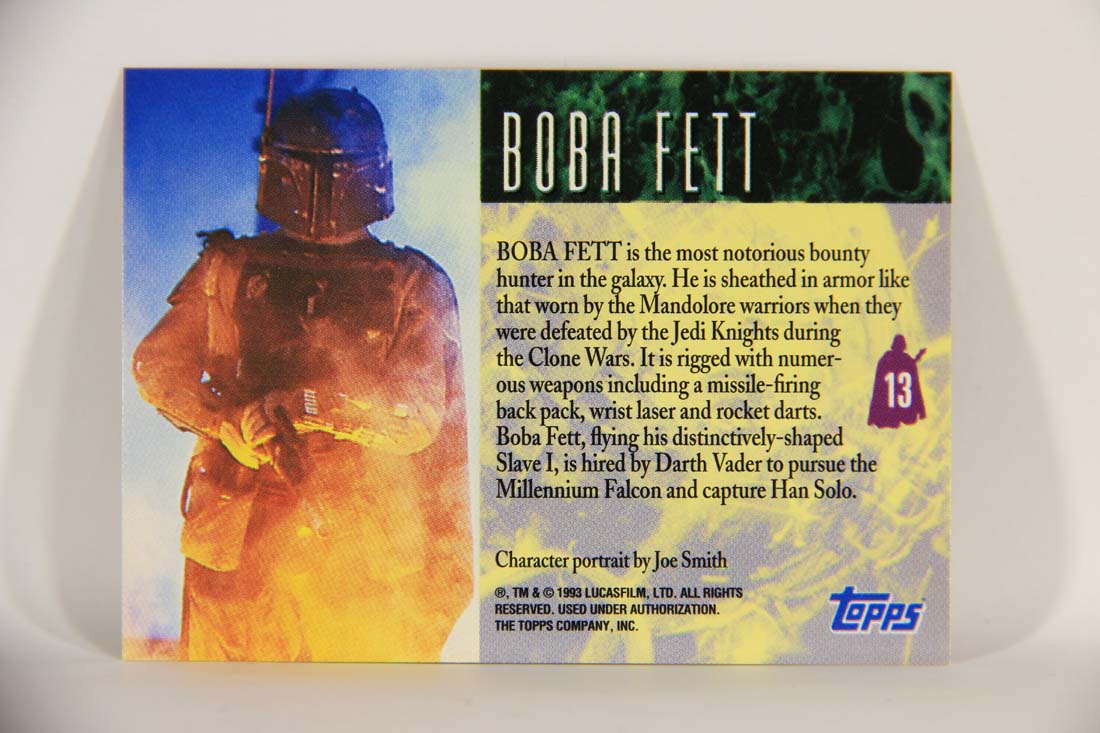 Star Wars Galaxy 1993 Topps Card #13 Boba Fett Bounty Hunter Artwork ENG L013499