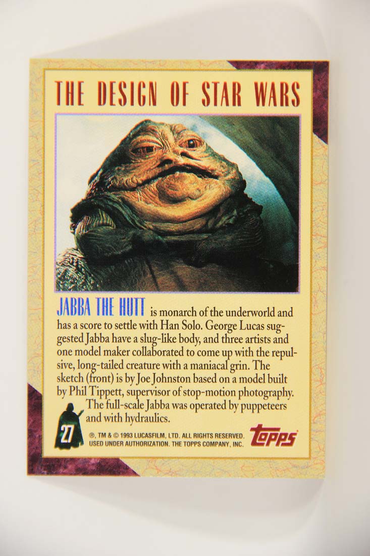 Star Wars Galaxy 1993 Topps Trading Card #27 Jabba The Hutt Artwork ENG L013500