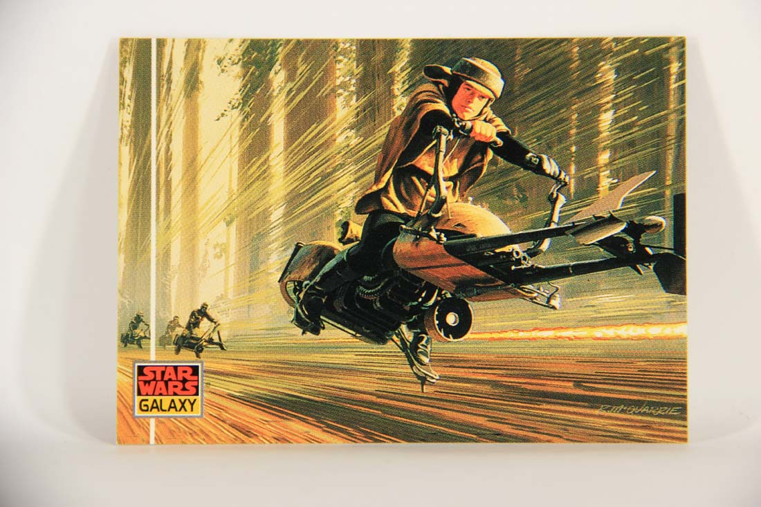 Star Wars Galaxy 1993 Topps Card #45 The Speeder Bike Chase Artwork ENG L013504