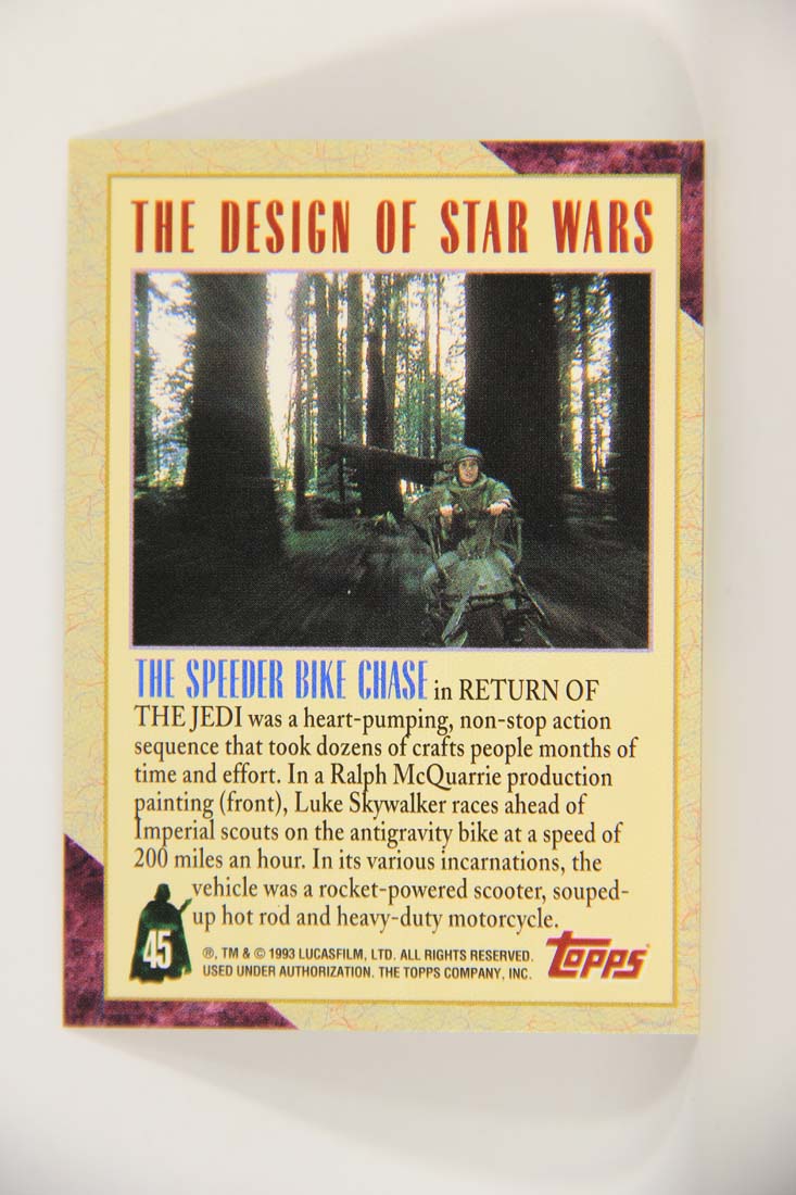 Star Wars Galaxy 1993 Topps Card #45 The Speeder Bike Chase Artwork ENG L013504