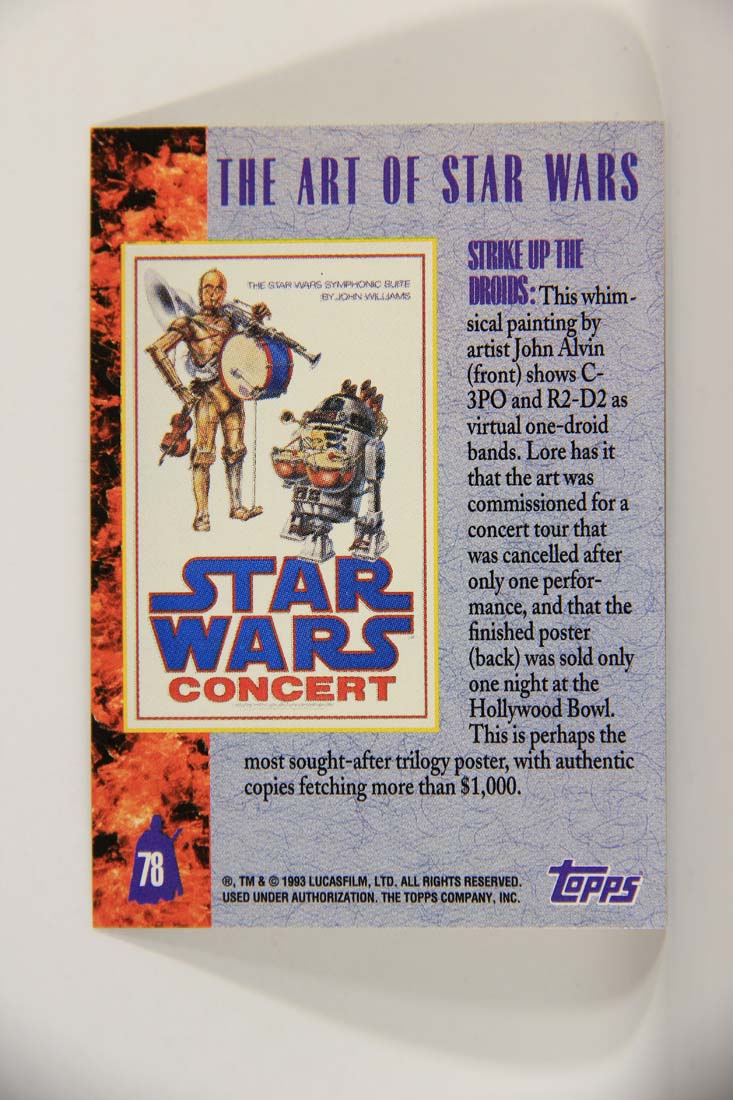 Star Wars Galaxy 1993 Topps Card #78 Star Wars Concert Poster Artwork ENG L013512