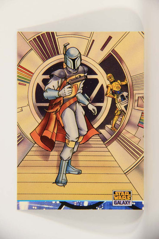 Star Wars Galaxy 1994 Topps Card #199 Boba Fett Droids Cartoon Artwork ENG L013532