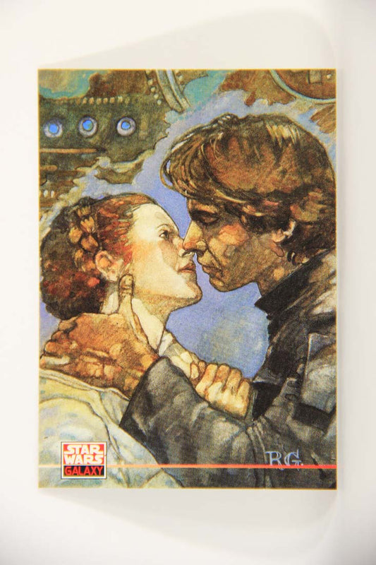 Star Wars Galaxy 1994 Topps Card #230 Leia And Han Kisses Artwork ENG L013534