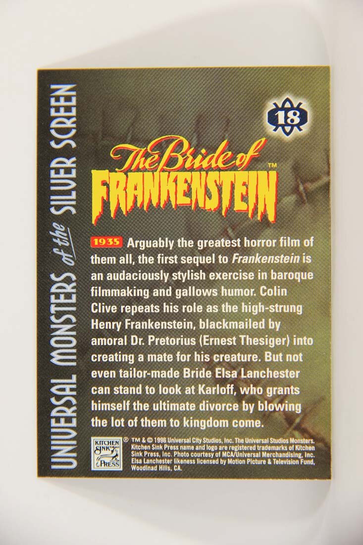 Universal Monsters Of The Silver Screen 1996 Trading Card #18 Bride Of Frankenstein 1935 L013548