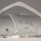 Mats Jonasson Sweden Viking Drakkar Etched Crystal Sculpture Signed L014131