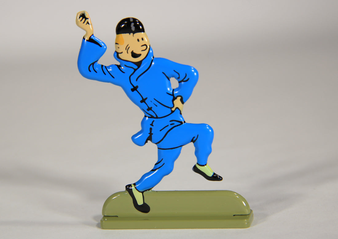 Tintin 2D Metal Figure With Box Le Lotus Bleu 2010 Les Archives Figurine L014462